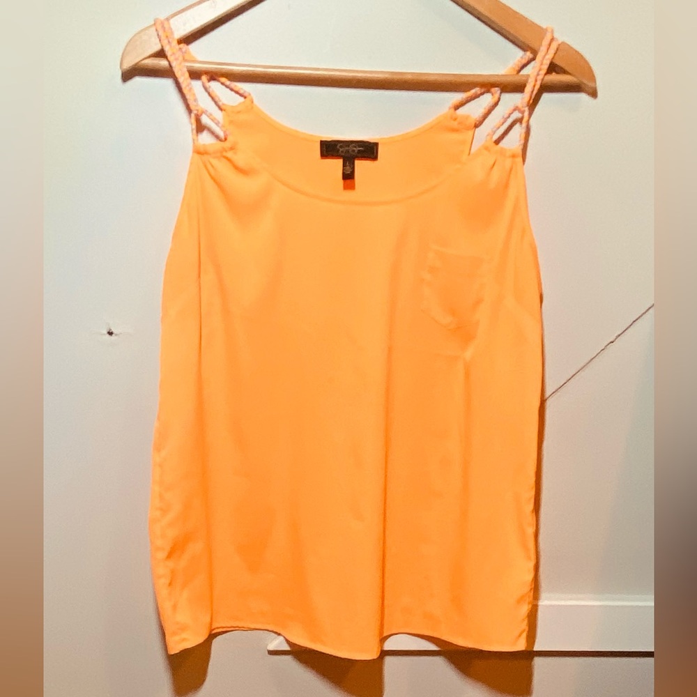 Jessica Simpson “very Orange” silk tank
